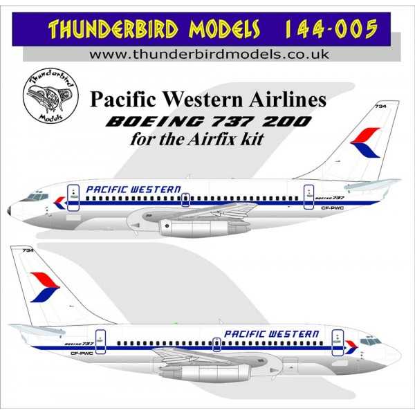 Accessoires - Décal Boeing 737-200 de Pacific Western Airlines (Airfix