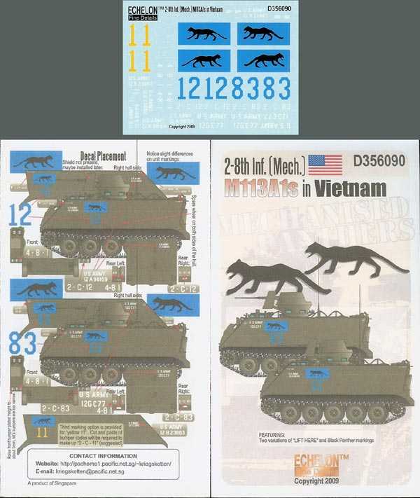 Accessoires - 2-8ème Inf. (Mech.) M113A1s au Vietnam Un ensemble pour 