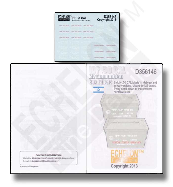 Accessoires - IDF.50 CAL M2 étiquettes de boîtes à munitions- 1/35 -Ec