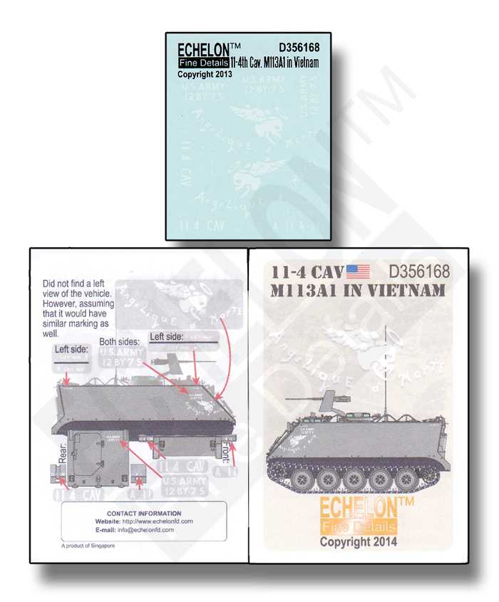 Accessoires - 11-6 Cav M113A1 au Vietnam- 1/35 -Echelon