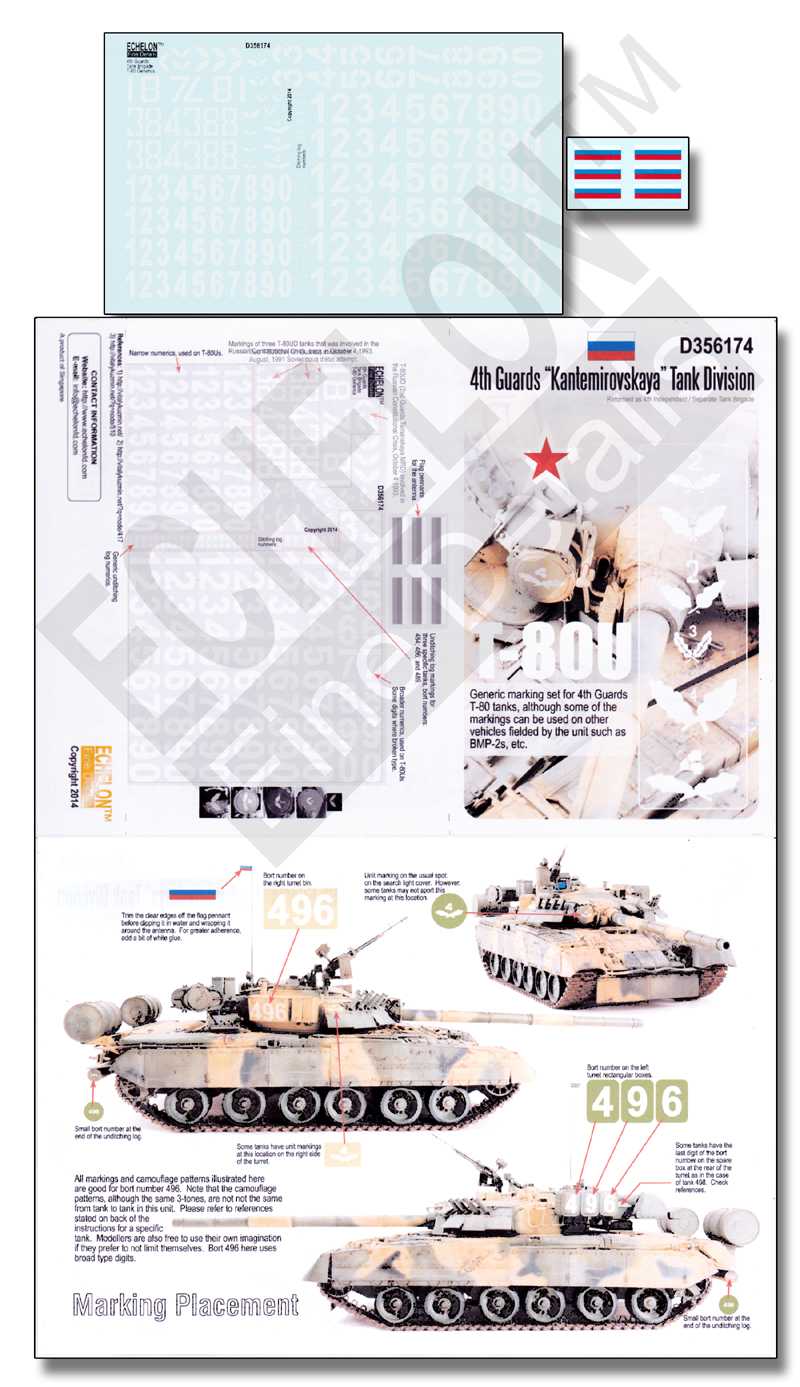 Accessoires - 4e gardes T-80Us- 1/35 -Echelon