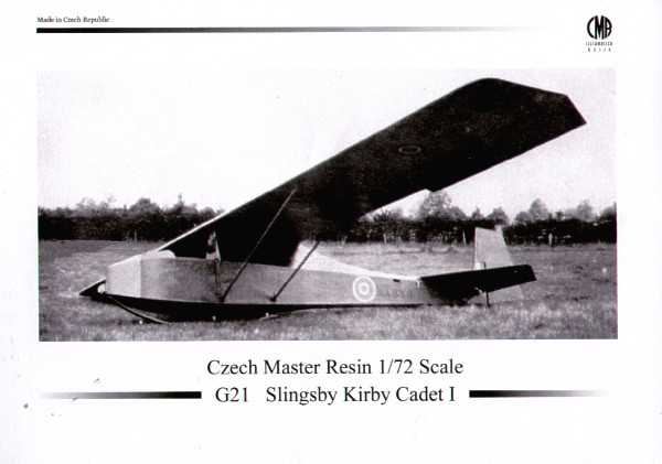 Maquette d'avion - Slingsby Kirby Cadet Mk.1 avec des décalcomanies (p