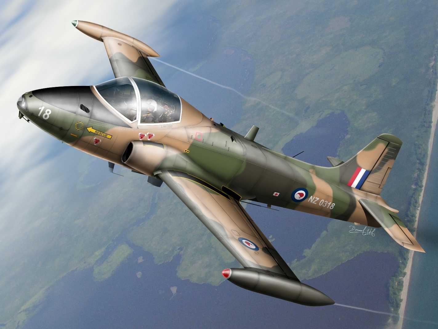 Maquette d'avion - BAC Strikemaster Markings pour la Nouvelle-Zélande,