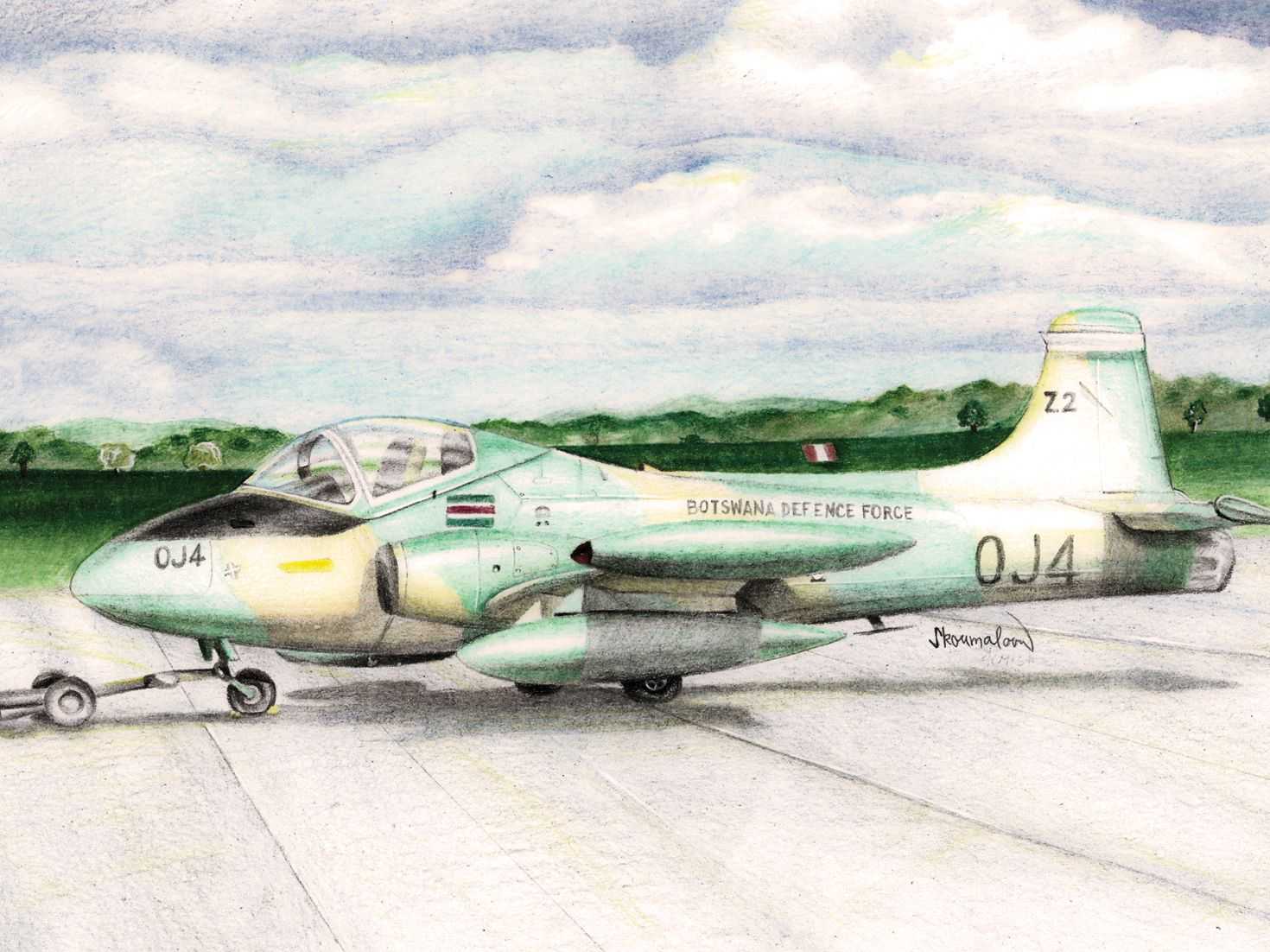 Maquette d'avion - Décalcomanie BAC Strikemaster pour le Botswana, le 