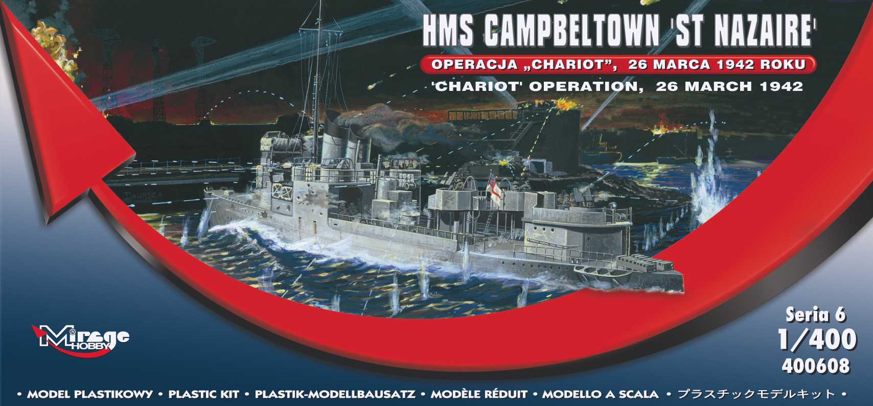 Maquette de bateau - Opération «CHARIOT» du HMS Campbletown, St Nazai