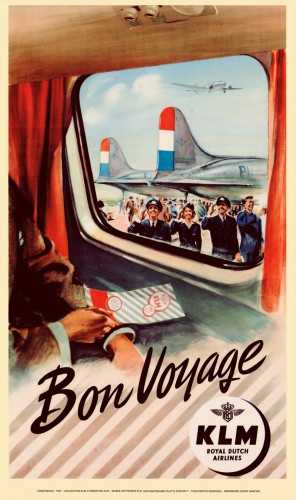 Posters et wallscrolls - KLM Bon Voyage - 1951--Musee Air France - Pil