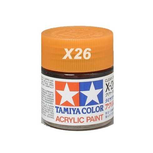 Peinture à maquette acrylique - Peinture Tamiya Acrylic X26 Orange Cle