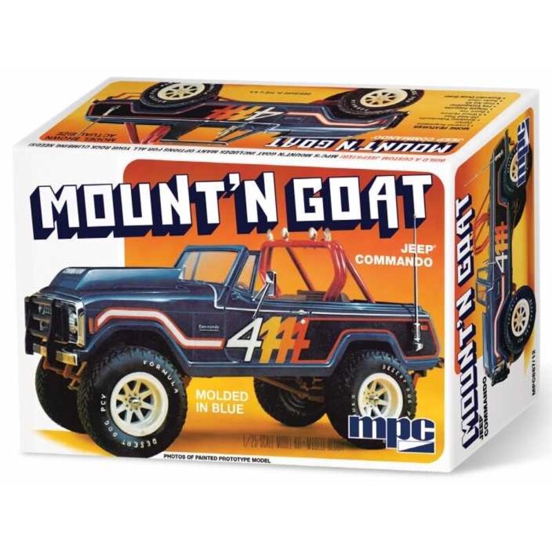 Maquette Jeep Commando "Mount 'N Goat" How about three different wheel choices, massive off-road or rugged street tire, hard up-