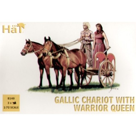 Figurines historiques Char Gaulois avec Reine de la guerre