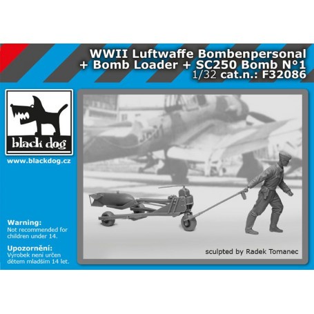Figurine Luftwaffe .bombenpersonal + bomb.loader + SC250 N ° 1