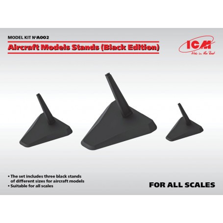  Supports de maquettes d'avions (noir) (pour 1: 144, 1:72, 1:48 et 1:32)