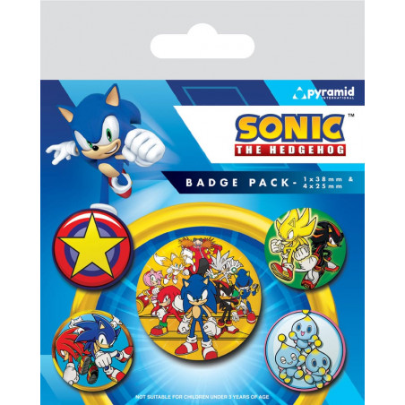  Sonic the Hedgehog pack 5 badges Speed Team