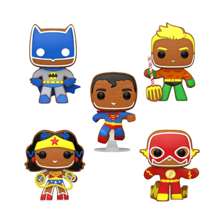 Figurine Pop  Pop! Heroes: DC Holiday - Gingerbread 5-Pack