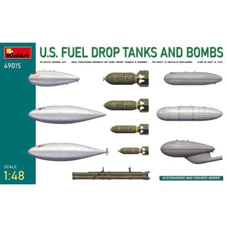 Accessoire  U.S. FUEL DROP TANKS AND BOMBSBOX CONTAINS MODELS OF FUEL DROP TANK