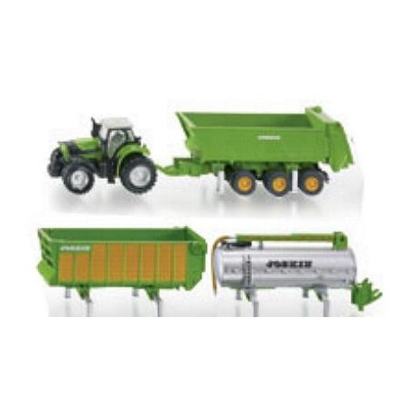 Miniature agricole tracteur deutz fahr+remorq 1/87