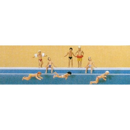 Figurine Enfants dans la piscine